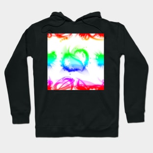 Funky Rainbow Hearts With White Background Hoodie